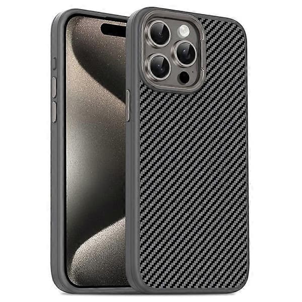 IPAKY Kompatibel med iPhone 14 Pro Max Skal Kolfibertextur Slimmat TPU Mobilskal A