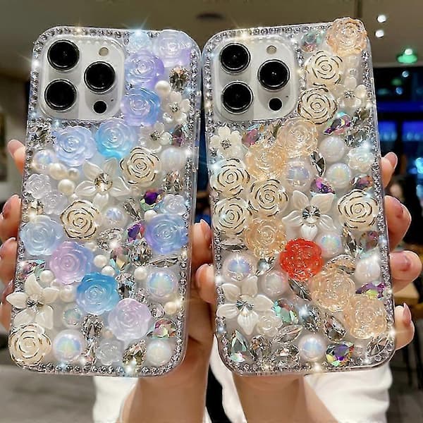 Til iPhone 13 Pro 6,1 tommer etui TPU+PC Rose Blomst Stødabsorberende Bagside Telefoncover A