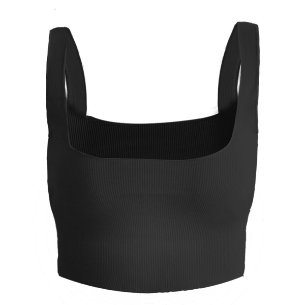 Ärmlös axelbandslös tank topp fyrkantig hals träning grundläggande crop tops
