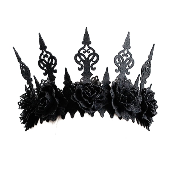 Dark Gothic Wind Black Crown Hair Band Halloween Hea