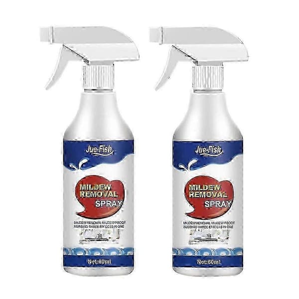 2X 60ml Anti-mugg Rengjøringsskum Spray Effektiv Muggfjerner Middel Muggrenser 2025 A