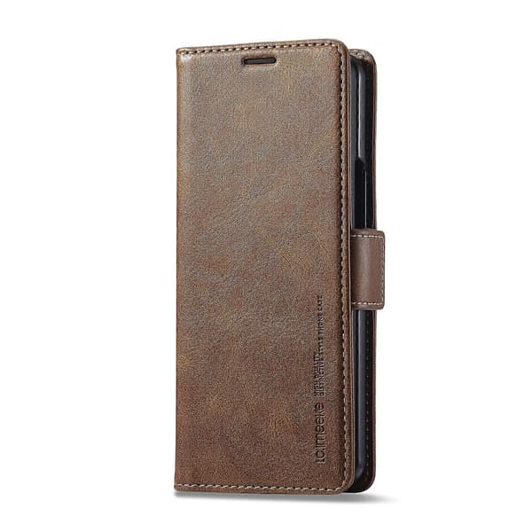 LC.IMEEKE RFID Stöldskydd Läder Telefonfodral Brun För Samsung Galaxy Z Fold5