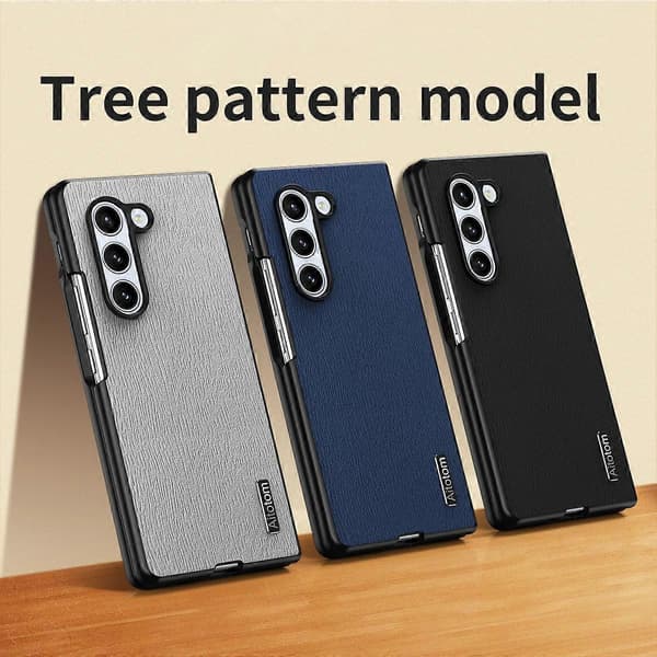 Træbark Læder Stødsikkert Telefoncover til Samsung Galaxy Z Fold6 5G A