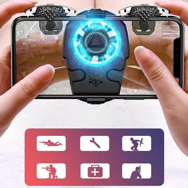 Universal mobiltelefon USB-spilkøler system køleventilator gamepad holder stativ radiator