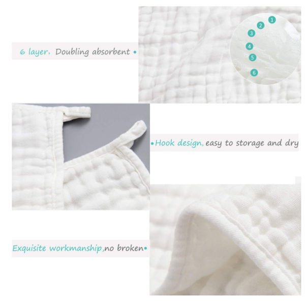 Muslin Burp Cloths 4 Pack Large  100% Bomull 6 Lag Ekstra Absorberende og Myke 30*60