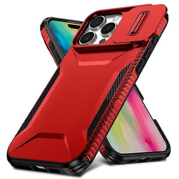 Kompatibel med iPhone 16 Pro Max-deksel Camshield TPU+PC telefondeksel sklisikker sidekant A