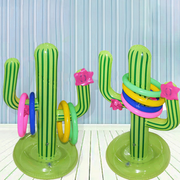 Uppblåsbar Cactus Ring Toss Game Set Target Toss Flytande