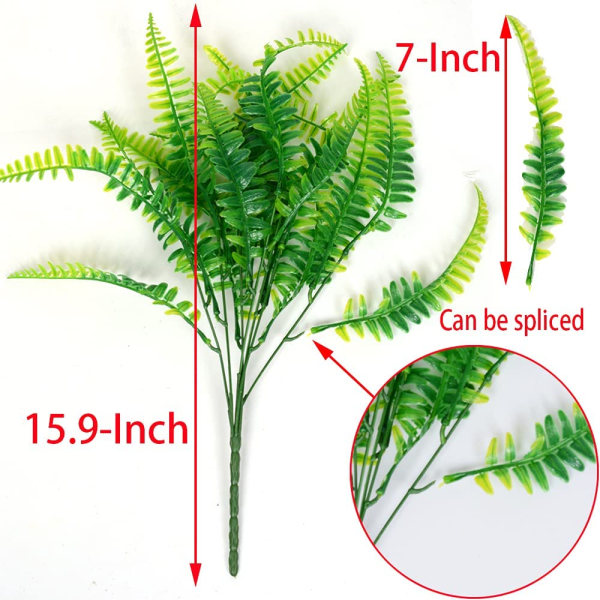 4pcs Artificial Fake Boston Fern Plastic Plants Bushes