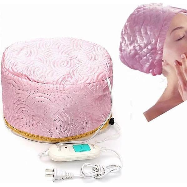 USA PLUGG 220V Elektrisk Hårpleiehette Damp Termisk Oppvarming SPA Stoff Rosa A