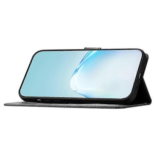 Kompatibel med iPhone 16e Pung Etui Læder Folio Telefon Cover Magnetisk Lås Sort