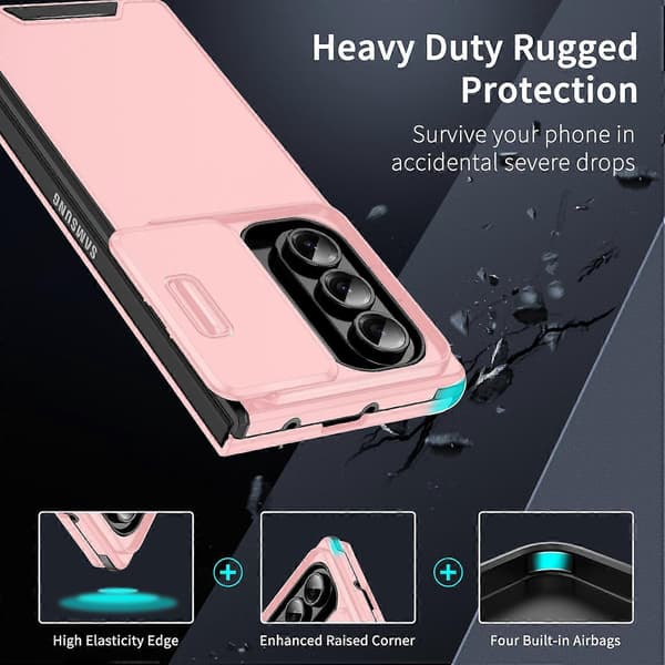 Skyvbar Camshield TPU + PC Telefondeksel Rosa Til Samsung Galaxy Z Fold7