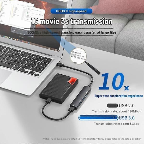 RYRA USB C HUB 3.0 Typ-C 3.0 5-portars Multi Splitter Adapter OTG för Xiaomi Lenovo