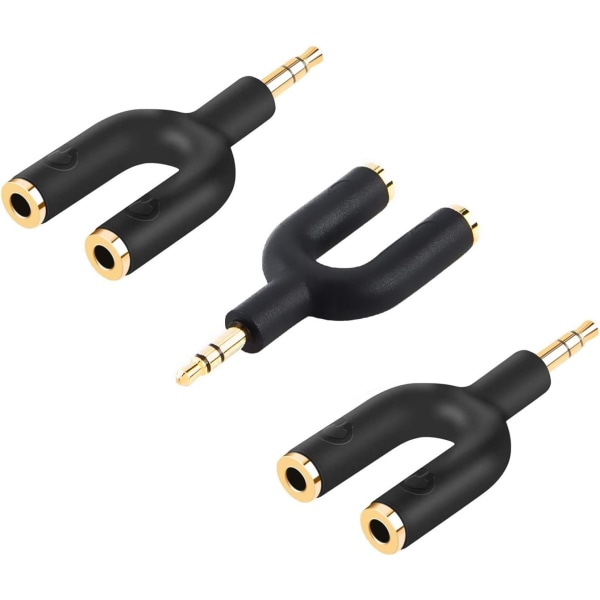 Hodetelefonsplitteradapter,CableCreation [3-Pack] Aux Stereo Y