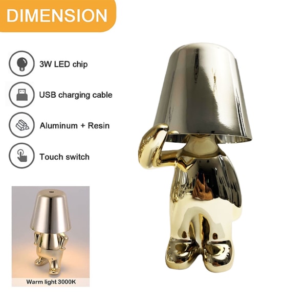 Factory Little Golden Man Golden Brother Table Lamp Decoration