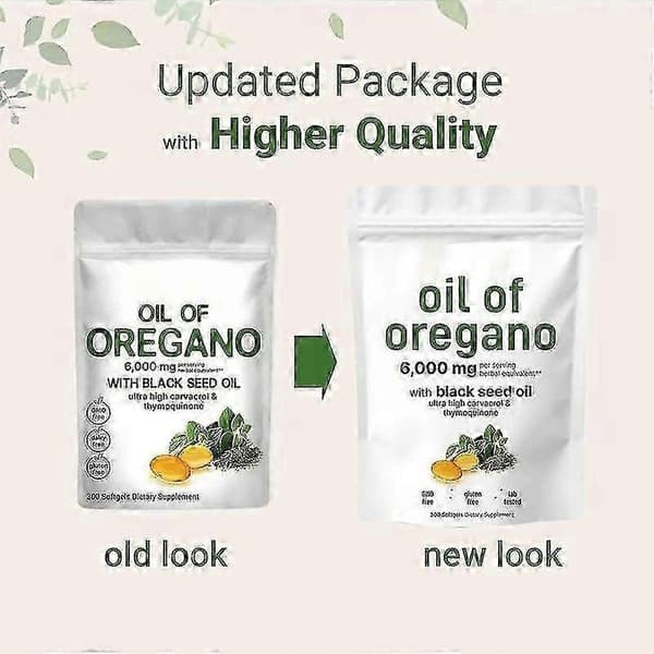 Oreganoöljy Mustakuminaöljy 6000mg Ravintogeelit & Pureskelutabletit A A