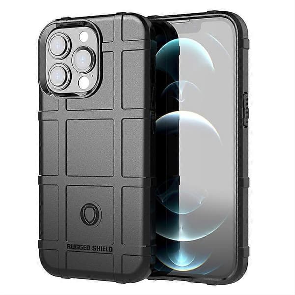 Til iPhone 13 Pro Robust Skjold Fuld Dækning Stødsikkert TPU Cover Sort