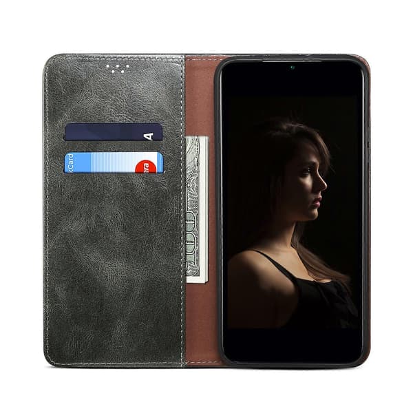 För Samsung Galaxy A04e Oljevax Crazy Horse Textur Läder Telefonfodral A