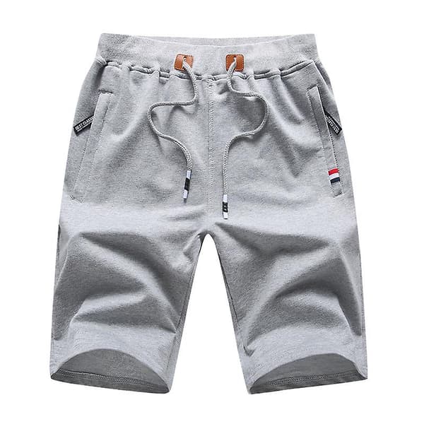 Herreshorts Afslappede Komfortable Træningsshorts Snøre Lynlåslommer Elastisk Talje A