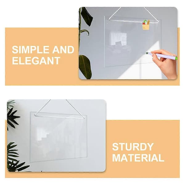 Klara Whiteboard Akrylmarkörtavlor för Väggupphängning 2-pack A