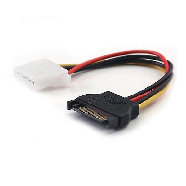 15-bens Sata han til Molex Ide 4-bens hun adapter forlængerstrømkabel til computer