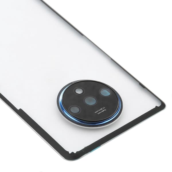 För OnePlus 7T batteribaksida med kameralins (transparent)