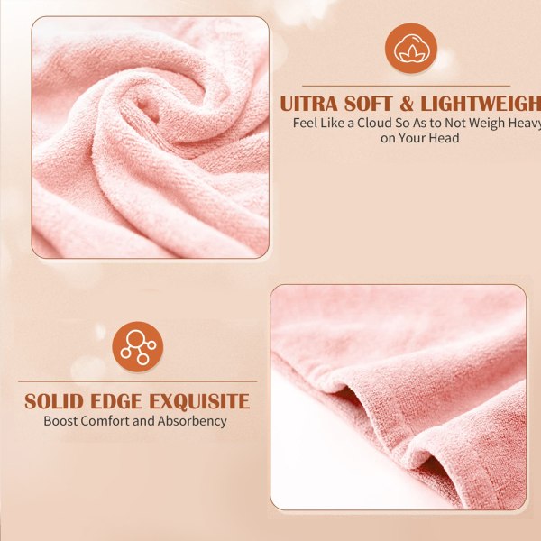 2Pak hårhåndklædeindpakning Ultraabsorberende, hurtigttørrende hår