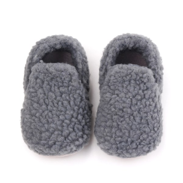 Baby Boys Flickor Sneaker Toddler Slip On Anti Skid Newborn First Walkers Skor i 0-18 månader (Grå)