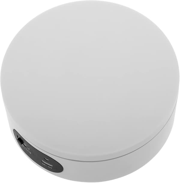 PrimeMatik - Elektrisk skivspelare 12cm Vit, Roterande plattform