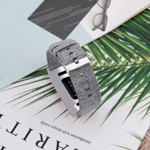 Sopii Fitbit Charge 3 -rannekkeeseen, kangas, harmaa