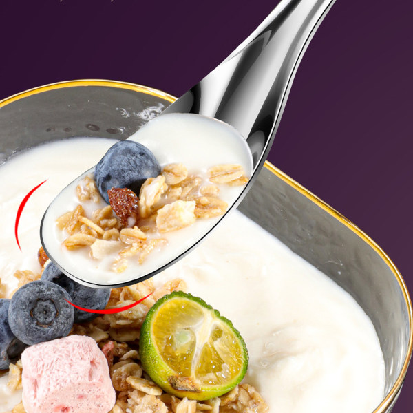 4-delad soppsked, rostfritt stål, kryddsked dessert