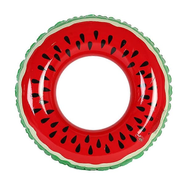 Fruktpoolflotte, vattenmelonrörring uppblåsbar hållbar sommarpoolfestflotte grön vattenmelon badring-60 A