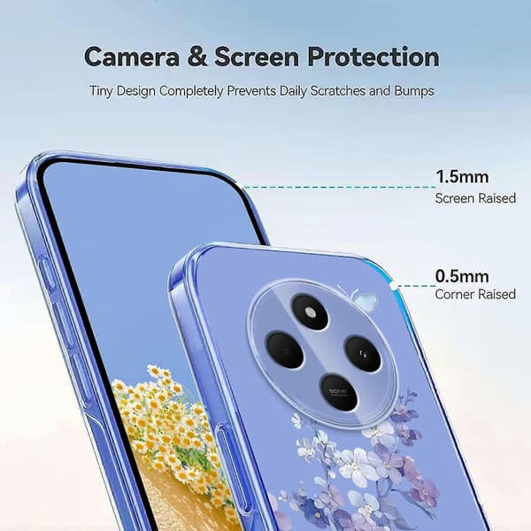 Blommönster Målat TPU-telefonfodral för Redmi 14C / Poco C75