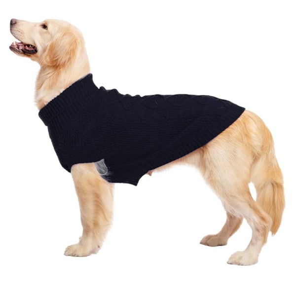 2-delt medium og lille hund medium høj hals snoet reb sweater