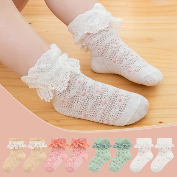 Baby barnstrumpor för barn småbarn peplum kantstrumpor småbarn stickade