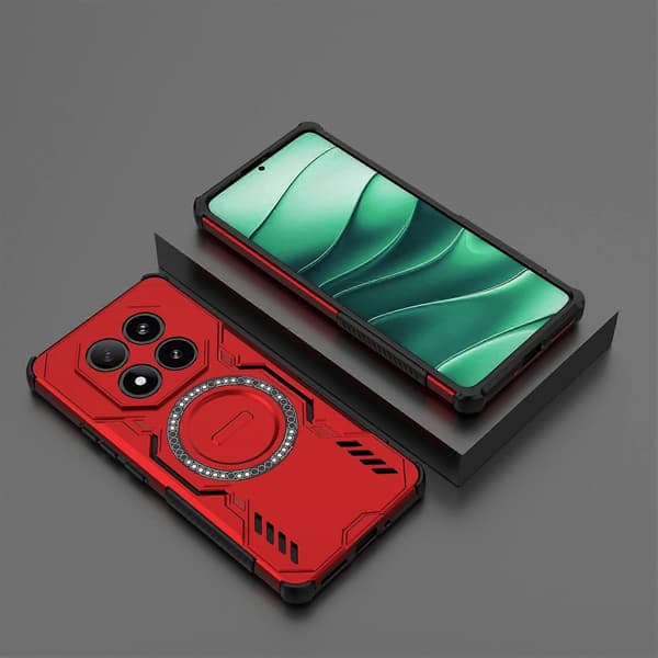 For Xiaomi Redmi Note 14 Pro 5G/Poco X7 5G Magnetisk Deksel Sommerfugl Rustning Hul Varmeavledning PC