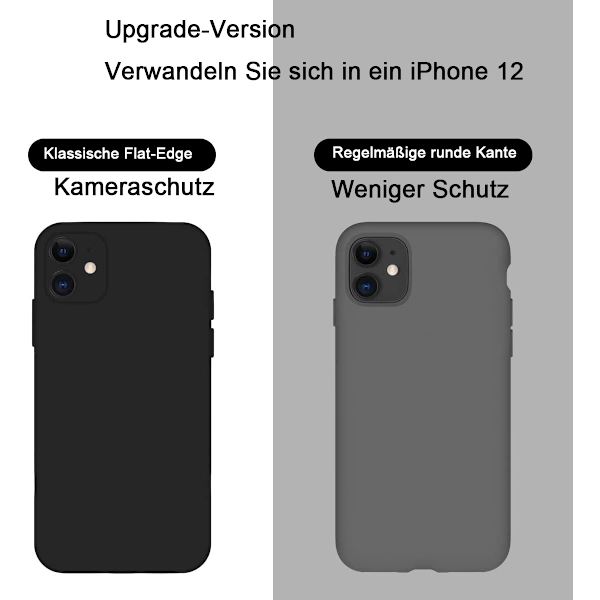 iPhone 11 Fodral, Silikon [Kantiga Kanter] & [Kameraskydd] Förbättrat telefonskal med mjukt, reptåligt mikrofiberfoder, 15,5 cm