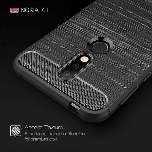 Blødt TPU-etui til Nokia 7.1 (sort)