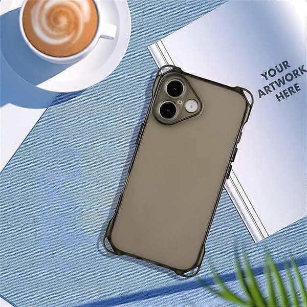Kompatibel med iPhone 16 Plus TPU-deksel Fire hjørner fallsikkert bakdeksel svart