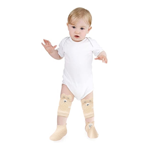 Baby Crawling Anti-Slip Knäskydd och Anti-Slip Baby Strumpor Set