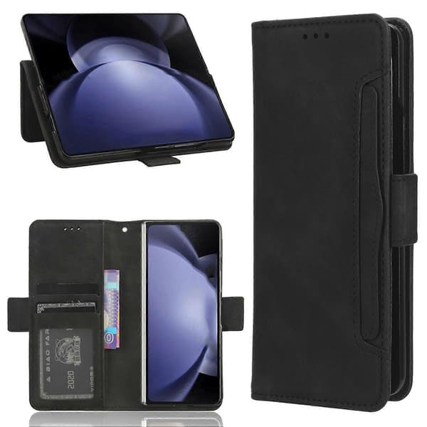 Til Samsung Galaxy Z Fold6 5G Etui Flere Kortpladser Læderpung Foldbart Telefoncover