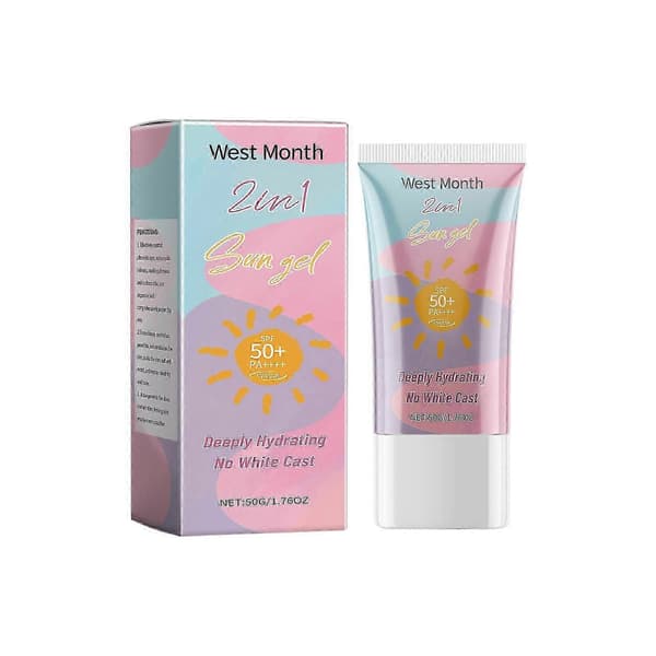 West&Month 2-i-1 Skyddande Lotion, Sommar Utomhus Dubbelvårdande Ansiktsfuktighetskräm A