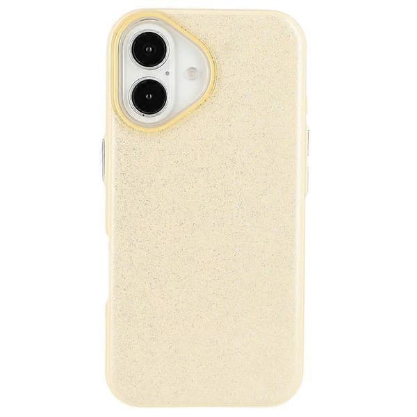 Kompatibel med iPhone 16-deksel Glitterdesign IMD TPU + PC Telefonbakdeksel Gul