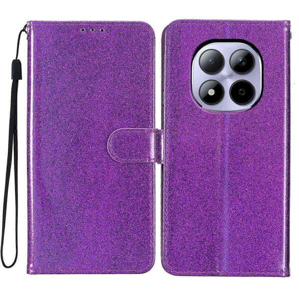 För Xiaomi Redmi Note 15 Pro 5G (Global) Plånboksfodral Glitter Anti-Scratch Läder Stativ Telefonfodral