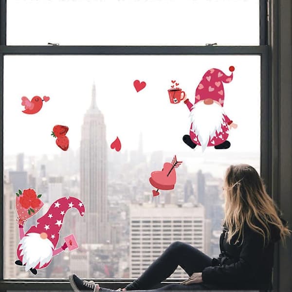 Valentinsdag veggklistremerke Kort mann PVC-materiale til dekorasjon A