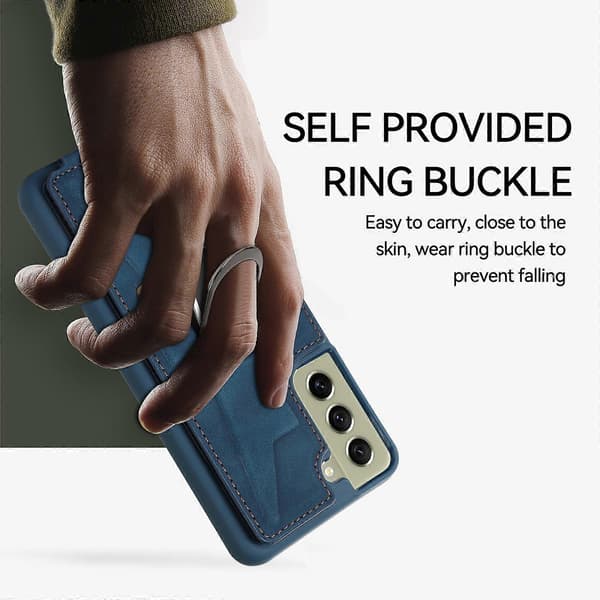 För Samsung Galaxy S21+ 5G Armor Ring Plånbok Baksida Telefonfodral