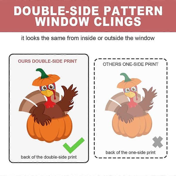 Thanksgiving Turkey Sticker Pumpkin Maple Leaf Fruit Static Sticker(style2380) A