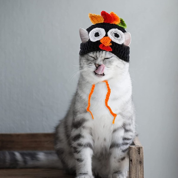 Halloween strikkede kæledyrshuer til hunde og katte laver sjove kalkuner