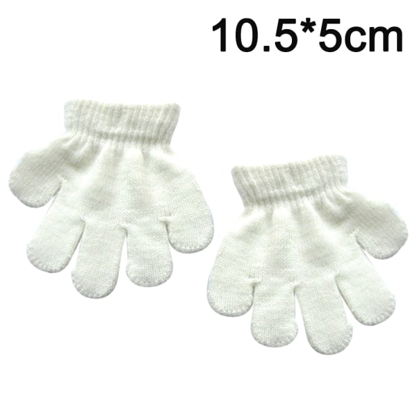 Children's winter warm monochrome five-finger gloves