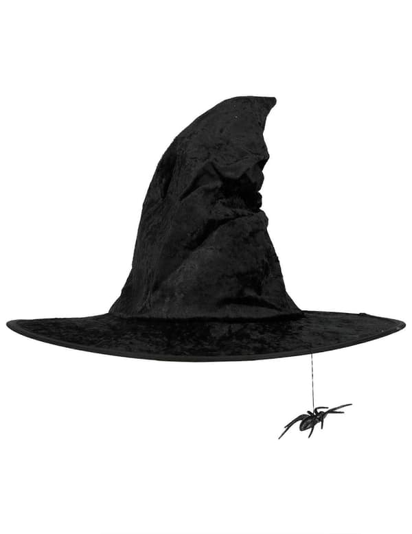 Musta noitahattu hämähäkillä naisille Halloweeniin A
