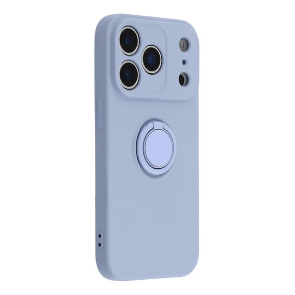 For iPhone 17 Pro Max silikondeksel med stroppringstativ telefondeksel (lilla, lilla)